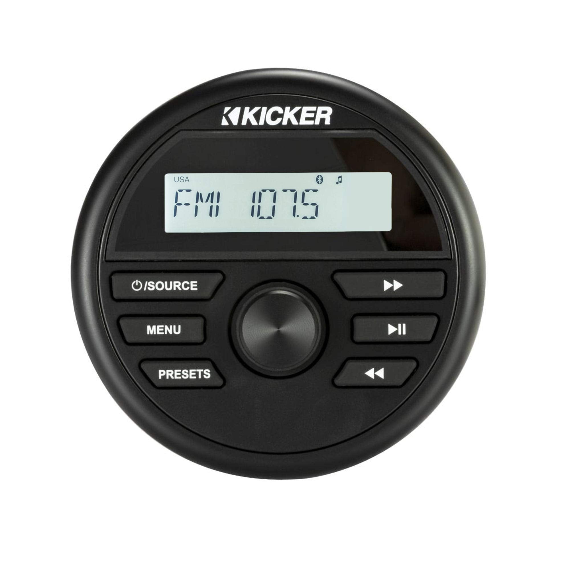 KICKER Marine Stereos – Kicker 46KMC2 Weather-Resistant Gauge-Style Media Center with Bluetooth